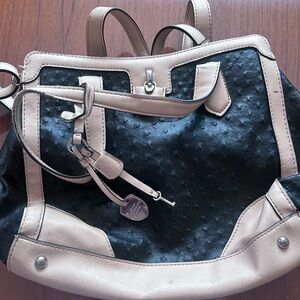 London Fog Black and Tan Satchel